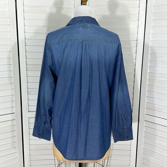 Chico’s Shirt Size 2 (12) Lace Up Cotton Popover - Picture 7 of 16